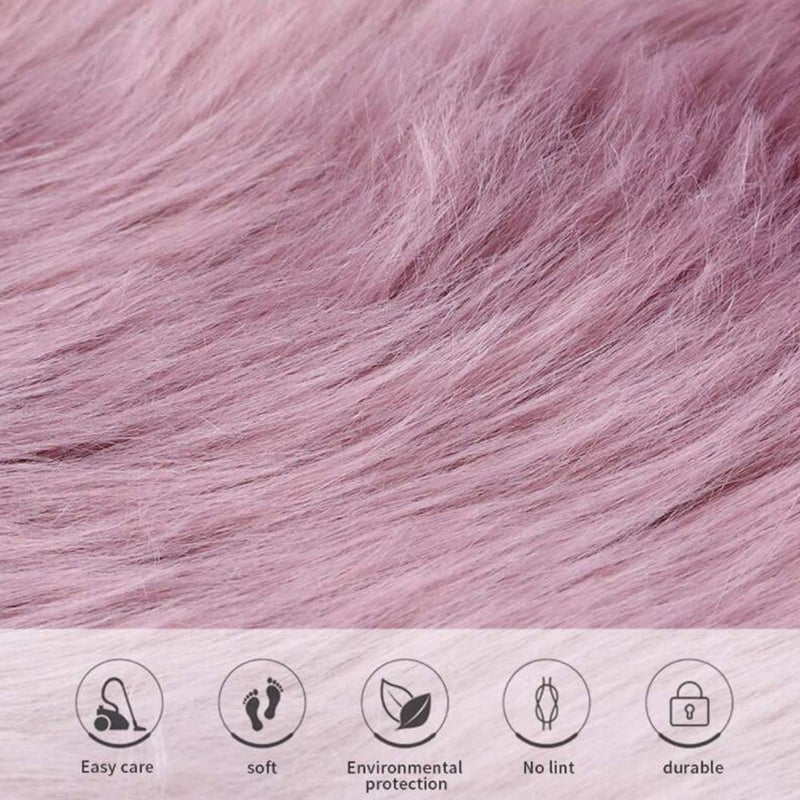 Maple's Maples 1Pc Faux Sheepskin Wool Fur Car Seat Cover for Cars SUV Trucks Universal Fit, Soft Plush Synthetic Wool Buck Fur Car Seat Cushions (Dusty Rose) - Image 5